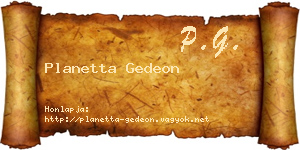 Planetta Gedeon névjegykártya